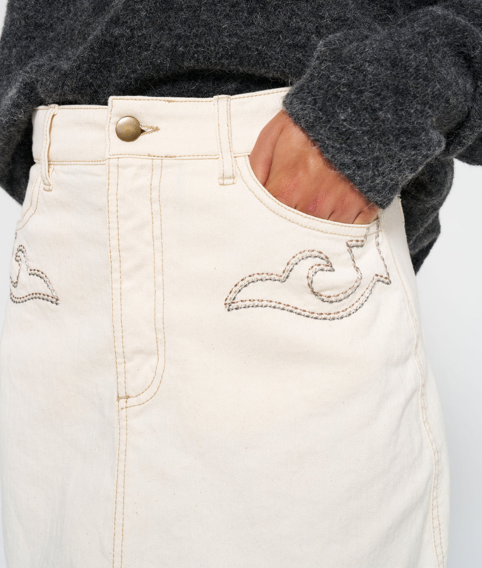 western mini skirt | ecru