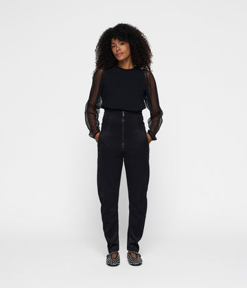 soft sweater puff sleeves | black