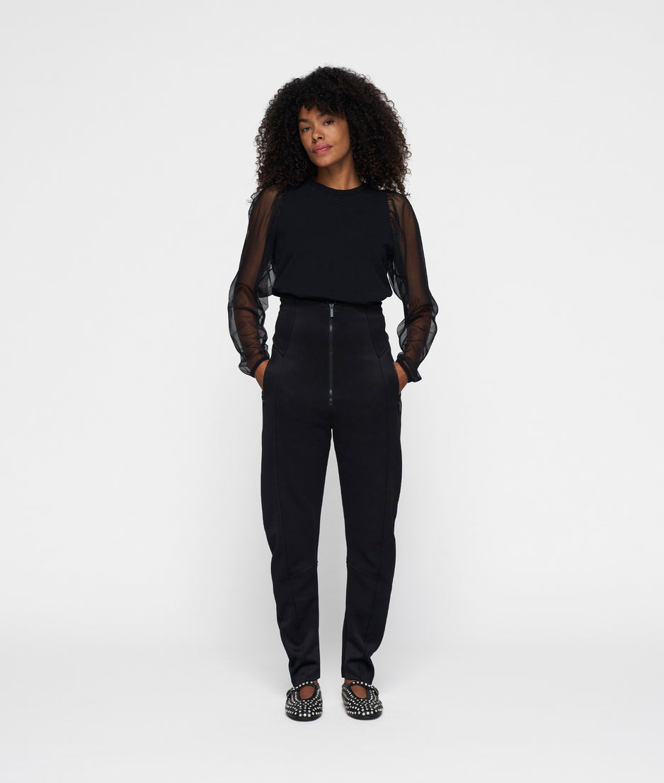 soft sweater puff sleeves | black