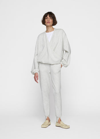 soft scuba cuff jogger | white grey melee