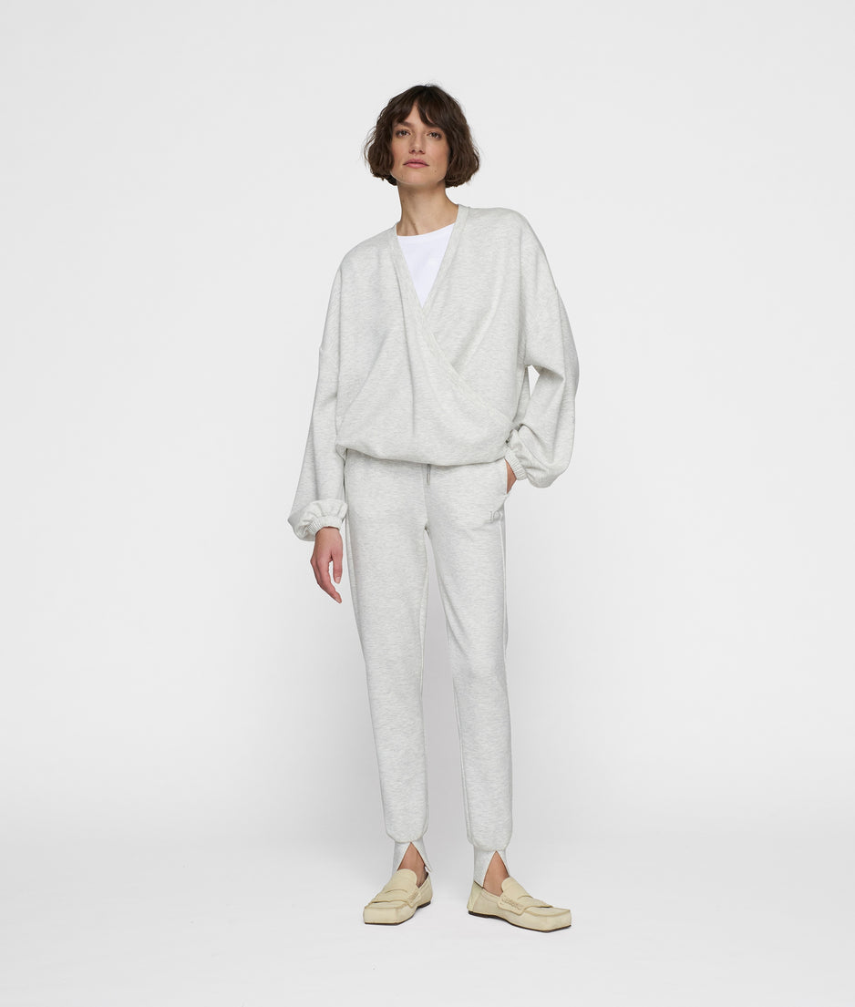 soft scuba cuff jogger | white grey melee