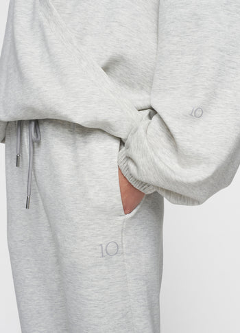 soft scuba cuff jogger | white grey melee