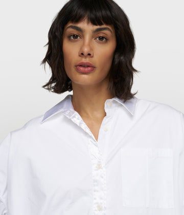 cropped smoking blouse | white