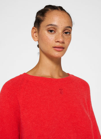 shortsleeve sweater knit | coral red