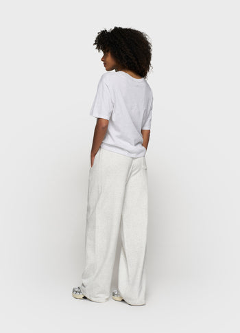 crew neck tee logo | white grey melee