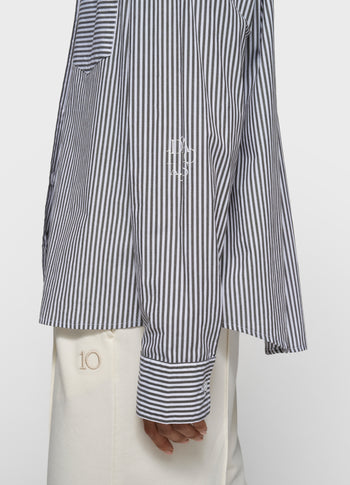shirt stripes | white/charcoal