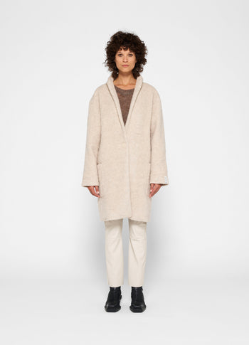 wool coat | ecru