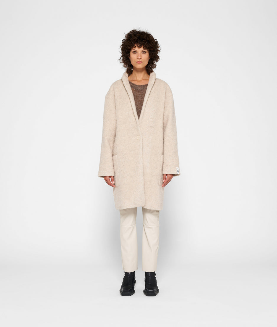 wool coat | ecru