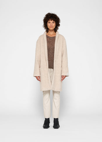 wool coat | ecru