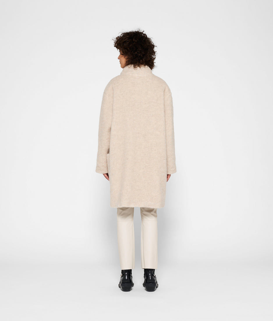 wool coat | ecru