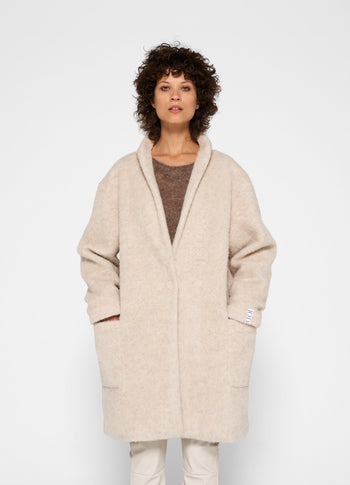 wool coat | ecru