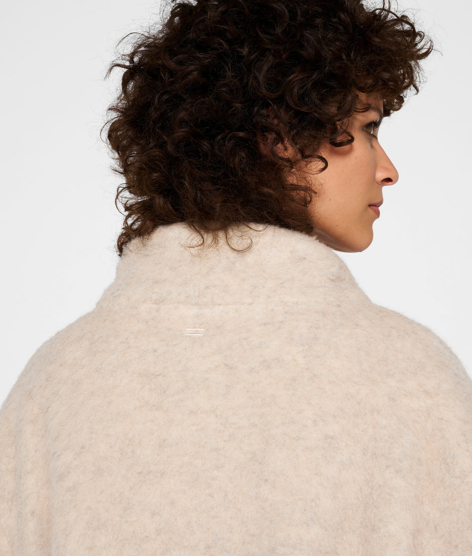 wool coat | ecru