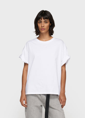 short sleeve tee embro | white