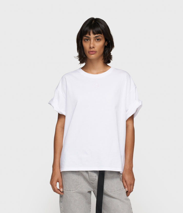 short sleeve tee embro | white