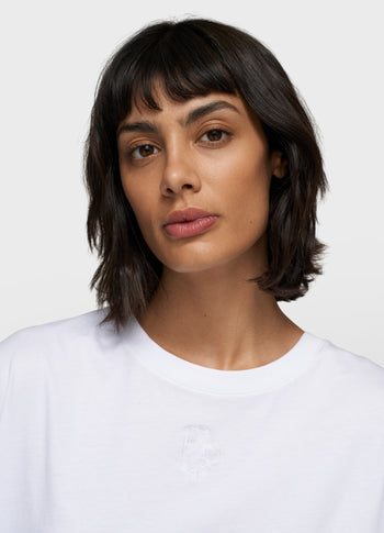 short sleeve tee embro | white