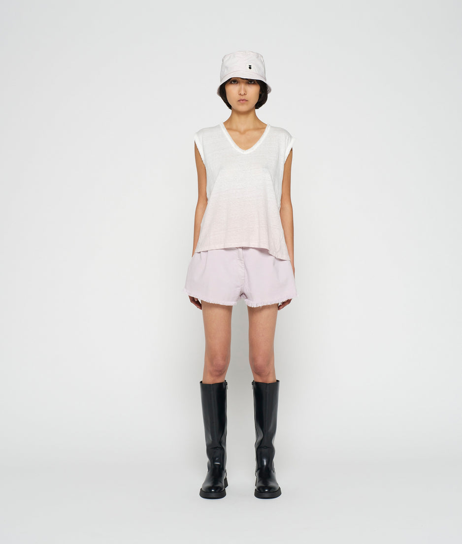 linen singlet dip dye | pale lilac