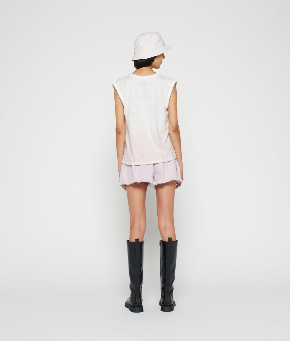 linen singlet dip dye | pale lilac