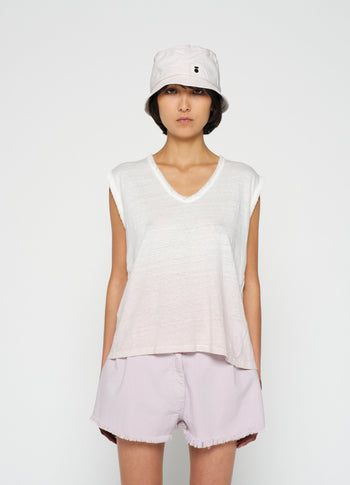 linen singlet dip dye | pale lilac