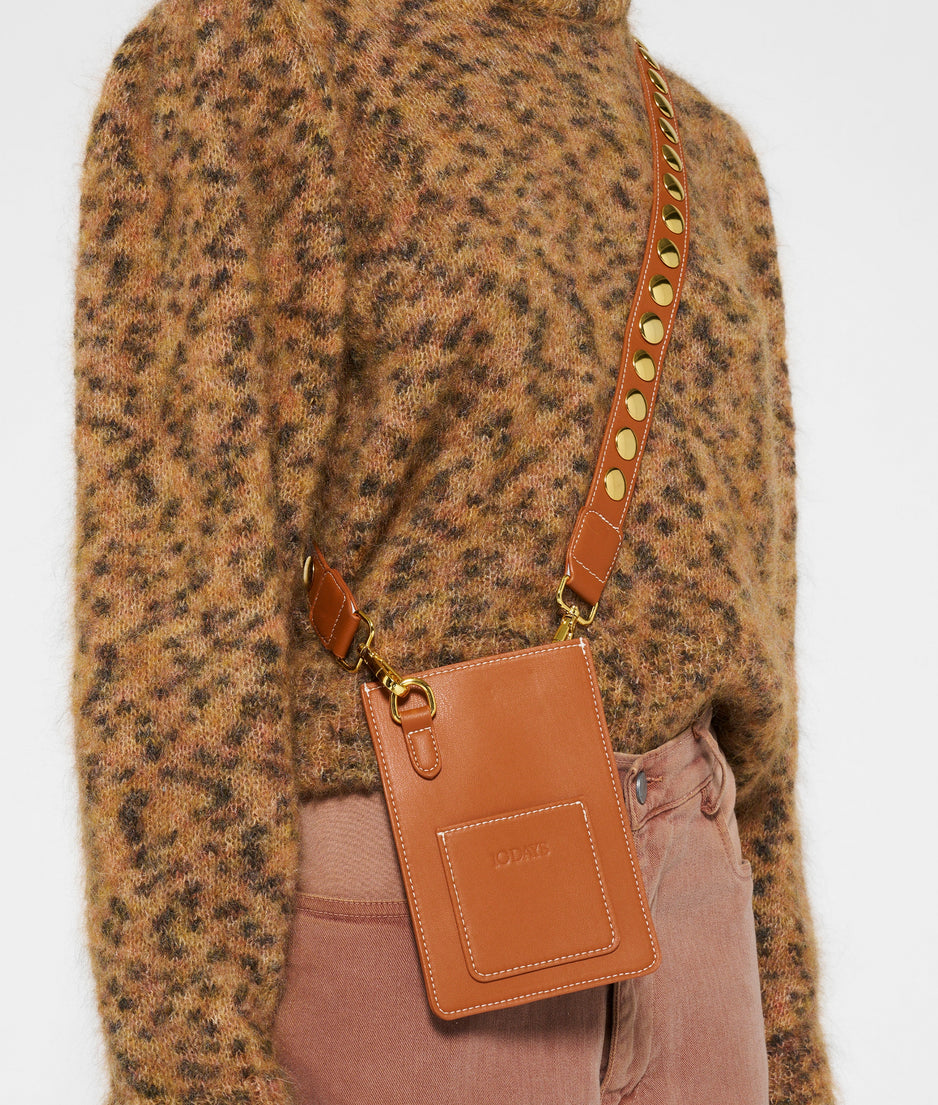 phone bag | saddle brown
