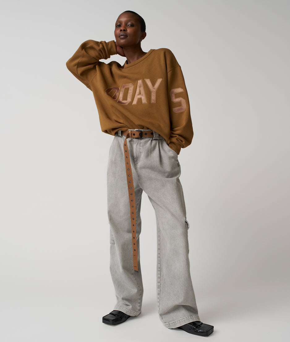 cargo pants flowy denim | grey wash
