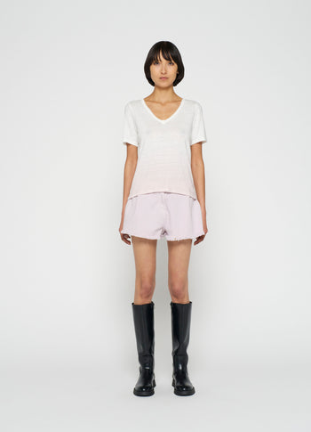 linen tee dip dye | pale lilac