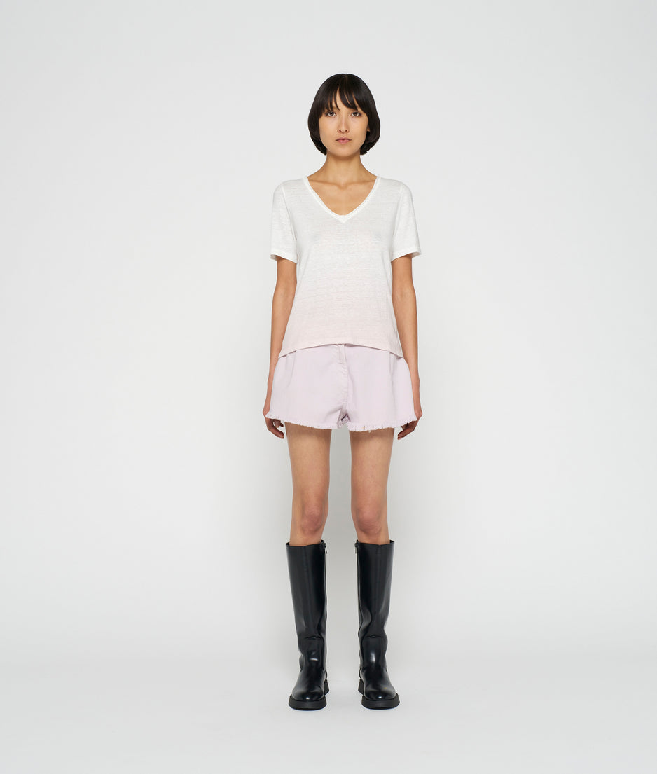 linen tee dip dye | pale lilac