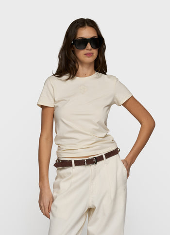 slim short sleeve tee | soft vanilla