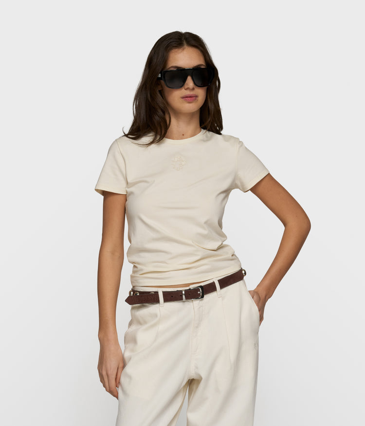 slim short sleeve tee | soft vanilla