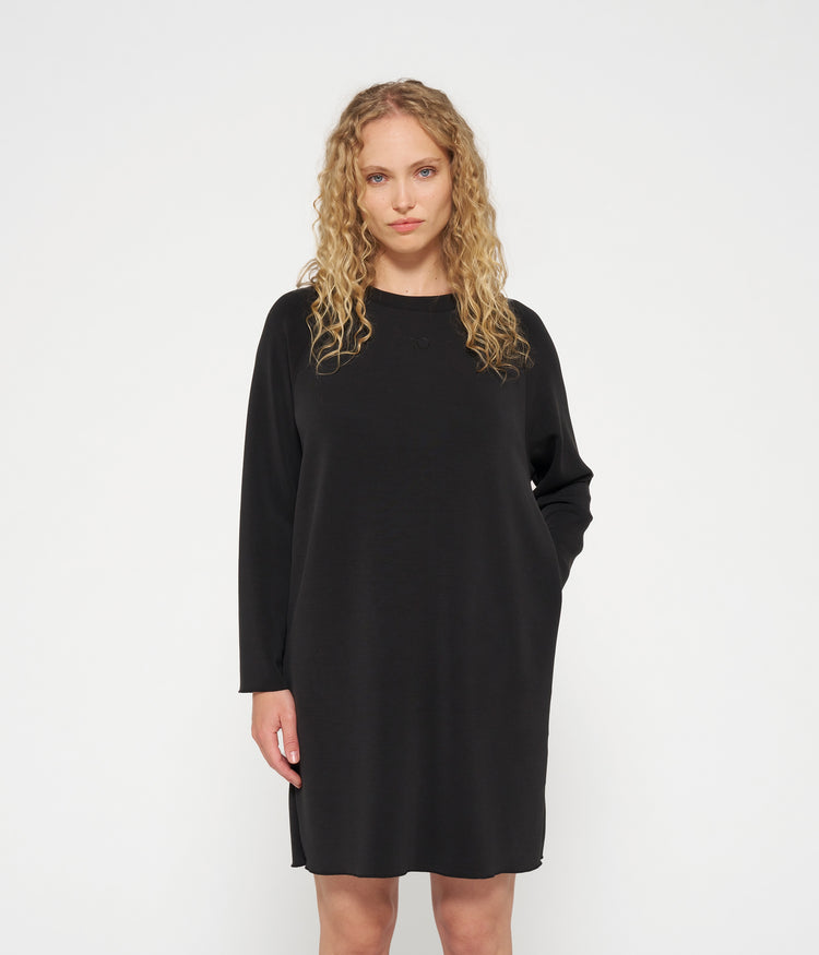 longsleeve midi dress scuba | black