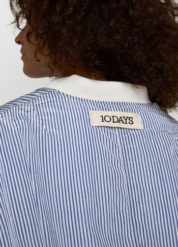 bomber jacket stripes | white/blue