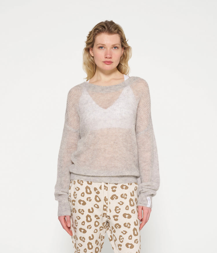 Rundholz - long chunky knit scarf with loop Black Melange - 2241251409