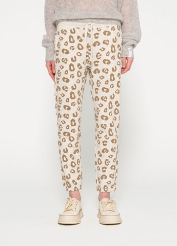 cropped jogger leopard | soft white melee