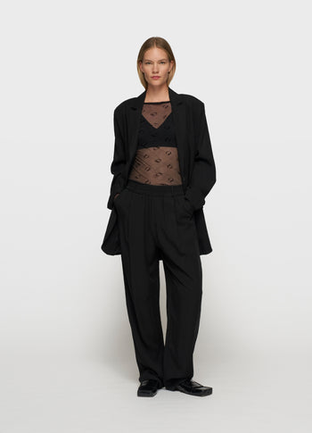 long flowy blazer lyocell | black