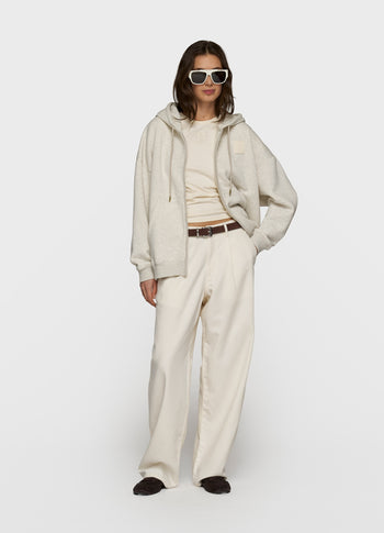 zip cardigan | soft white melee