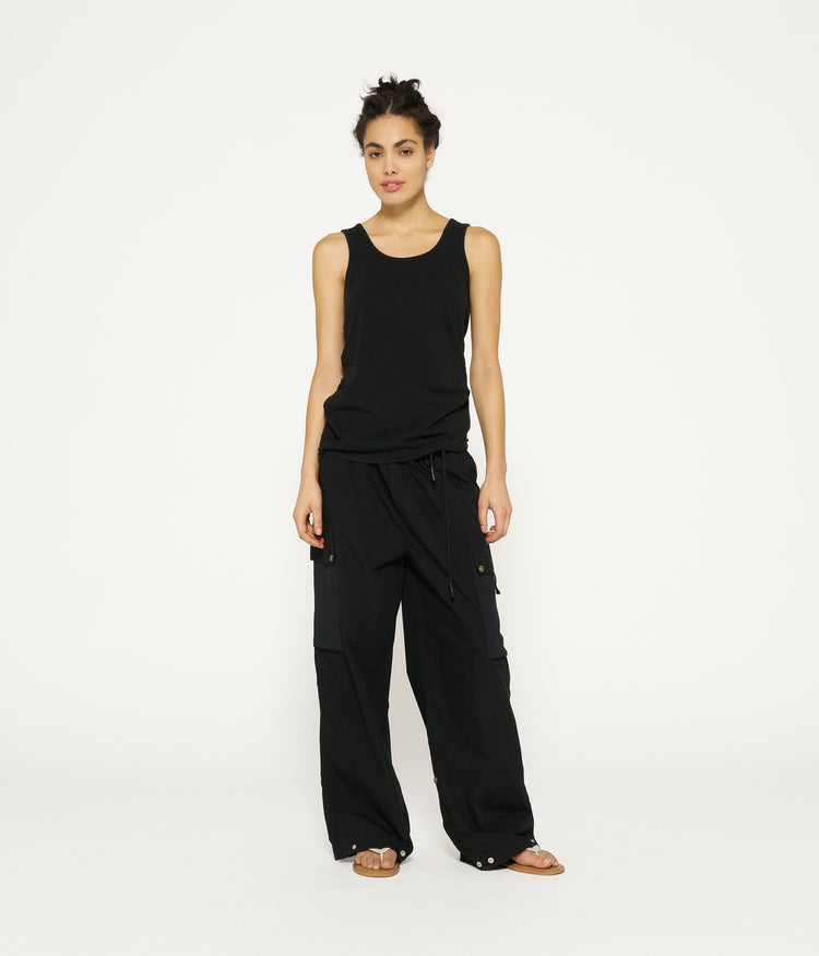 singlet linen cotton | black