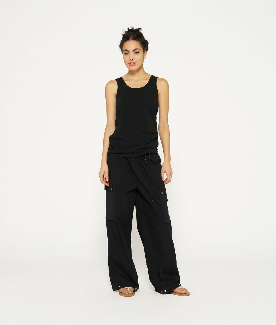 singlet linen cotton | black