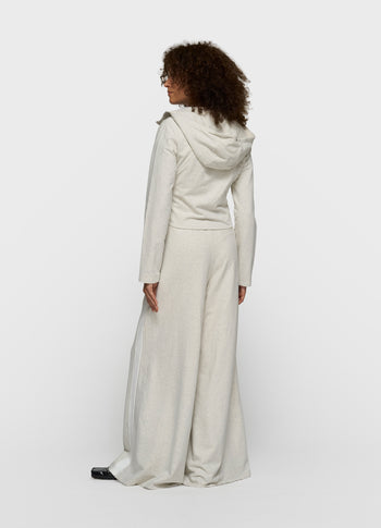 super wide leg jogger | soft white melee