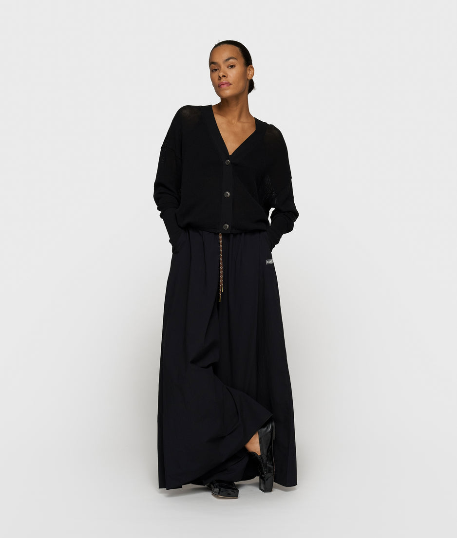 v-neck cardigan mesh | black
