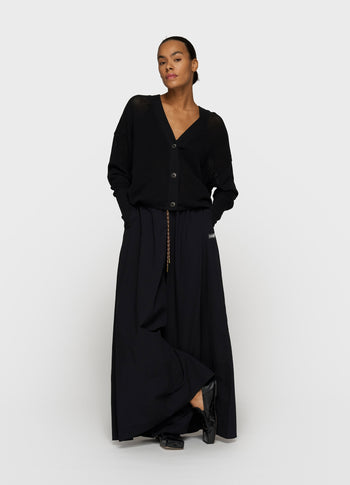 v-neck cardigan mesh | black