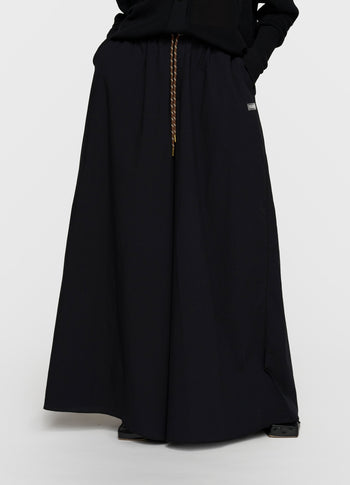 wide pants poplin | black