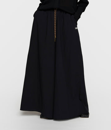 wide pants poplin | black