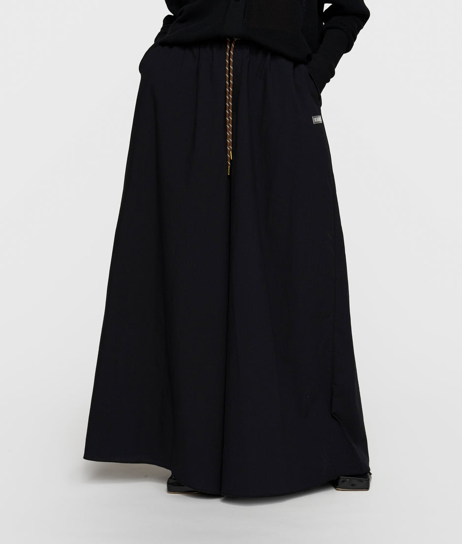 wide pants poplin | black