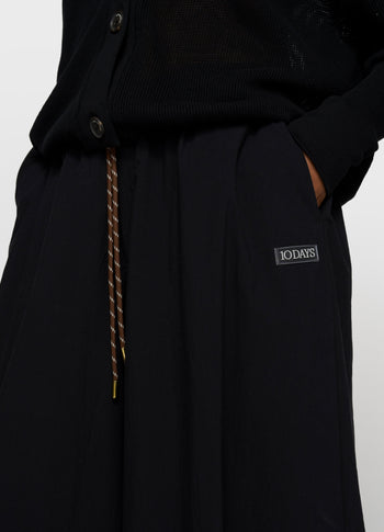 wide pants poplin | black