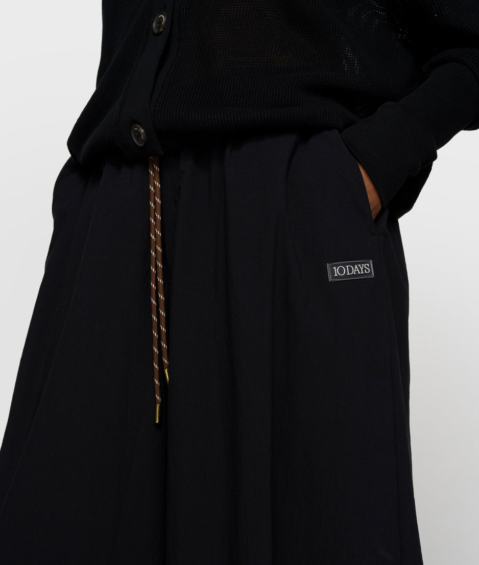 wide pants poplin | black