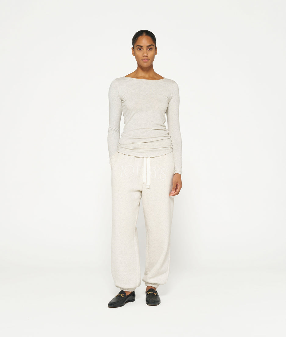 THE BOAT NECK TEE | soft white melee