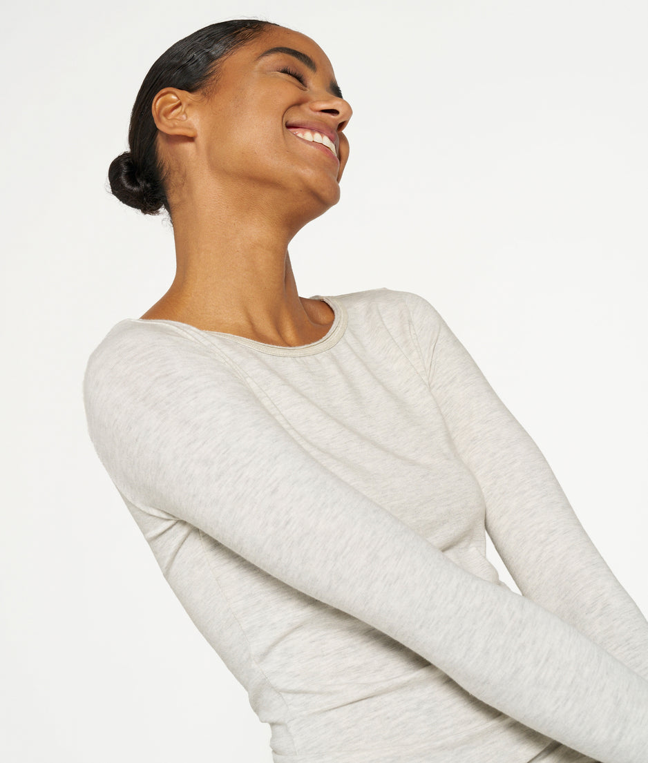 THE BOAT NECK TEE | soft white melee