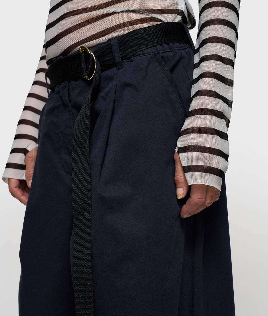 wide pants twill | dark navy
