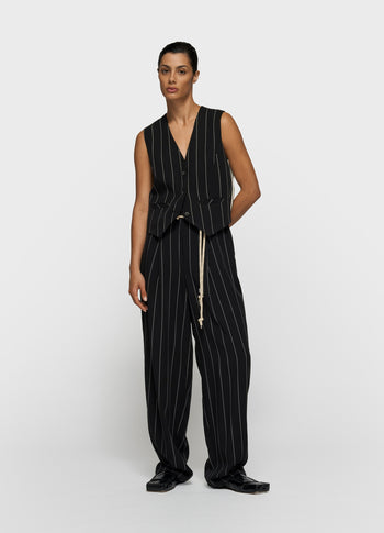 gilet pinstripe | black