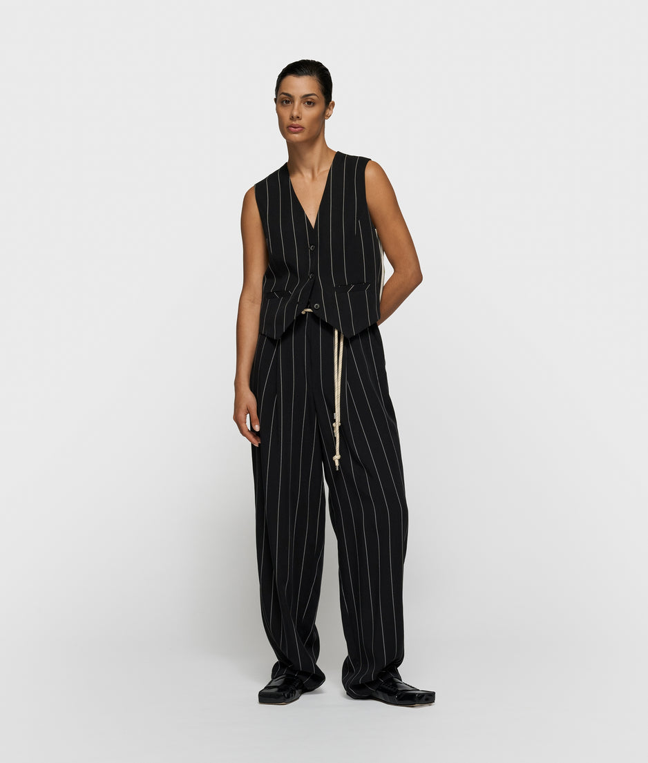 gilet pinstripe | black