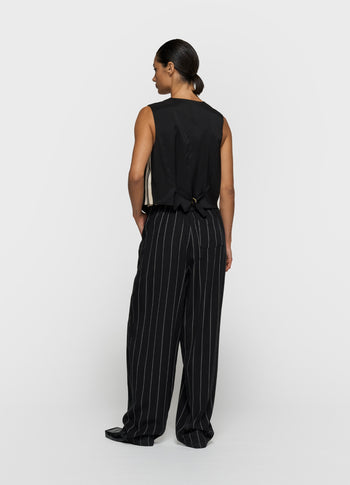 pants pinstripe | black